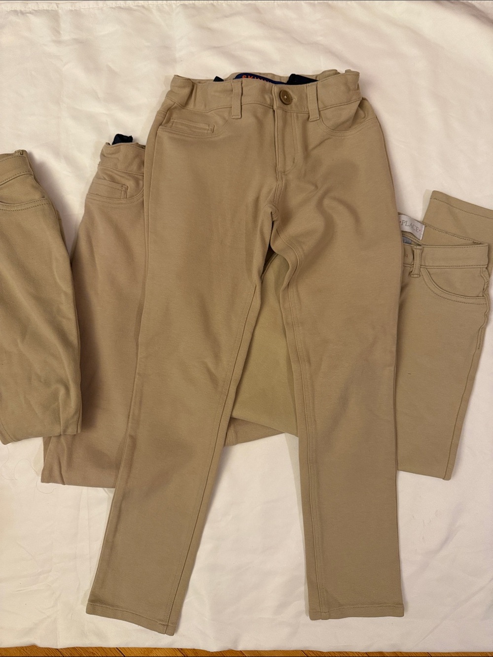 UNIFORM PANTS Neutral Khaki Kids' Stretchy Pants